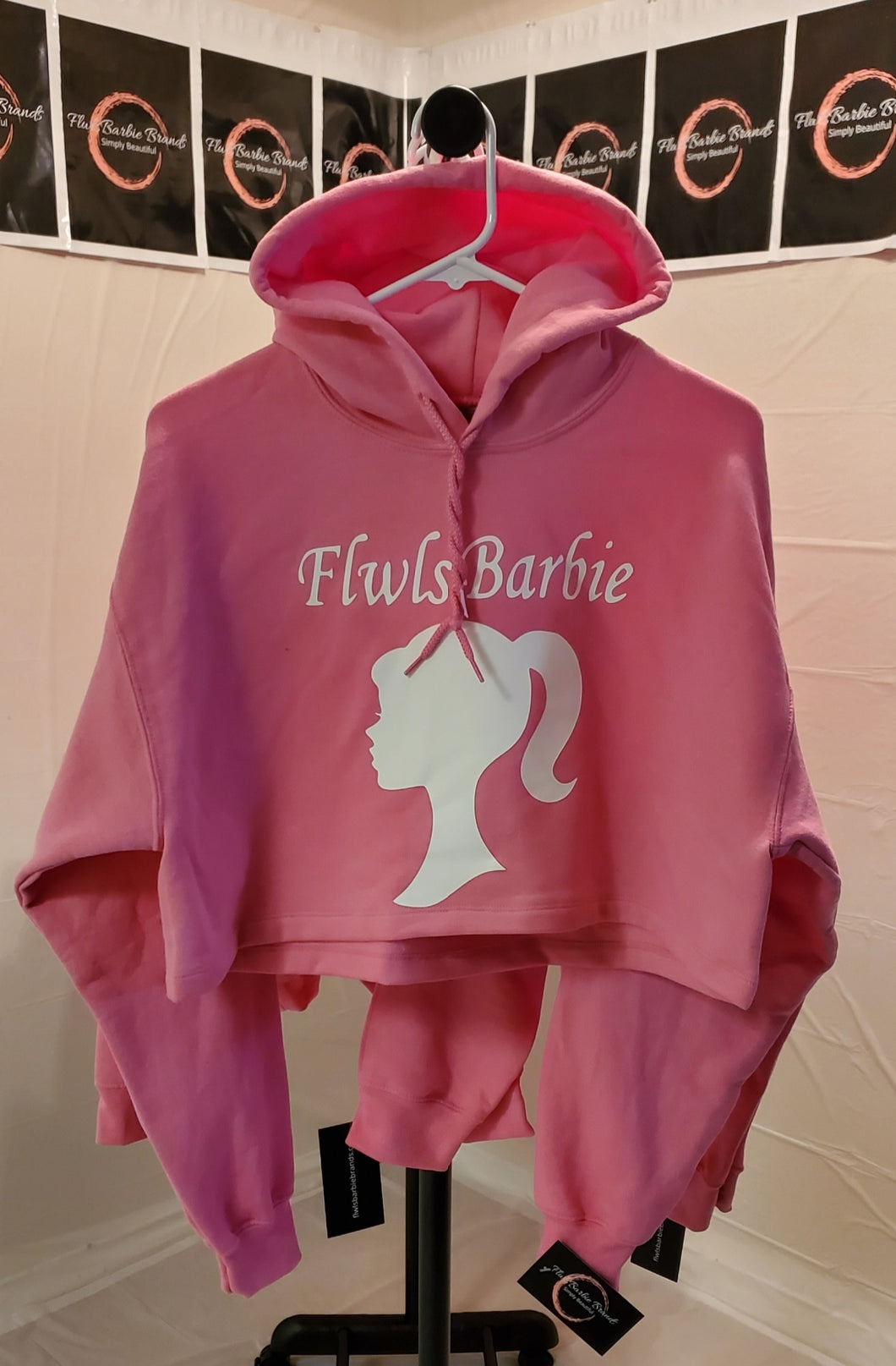 FlwlsBarbie crop top hoodie